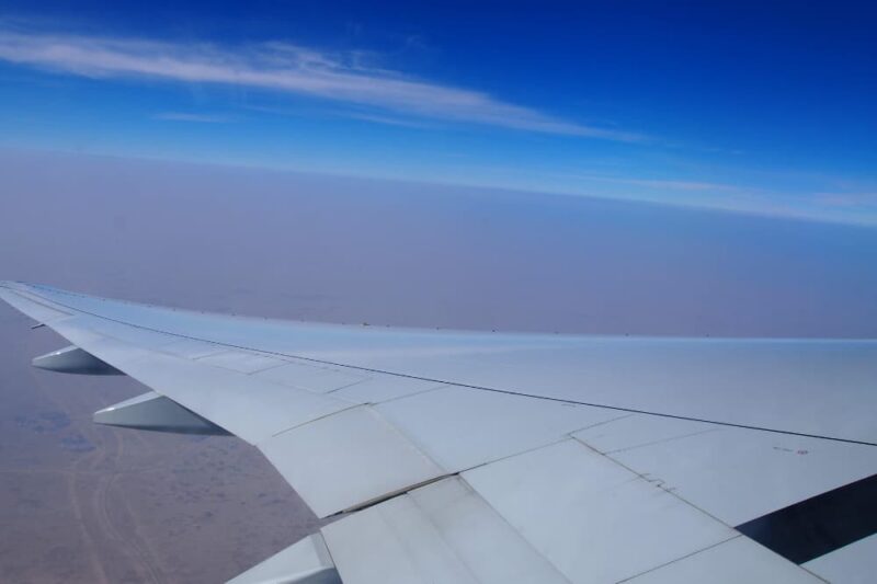 飛行機の中から撮影した写真